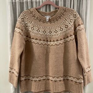 Calvin Klein Women's Beige and Cream Patterned Sweater